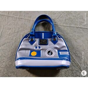 Star Wars Loungefly R2D2‎ Blue and Silver Faux Patent Leather Bag